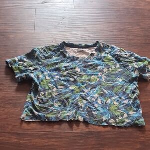Basic‎ Editions Camouflage Top with Blue and Green Accents